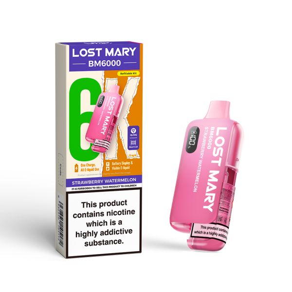 Lost Mary | BM6000 Pre-Filled Pod Vape Kit (Refillable Edition) | 1000mAh | 2ml + 10ml Design | 20mg Nicotine Salts | Various Flavours