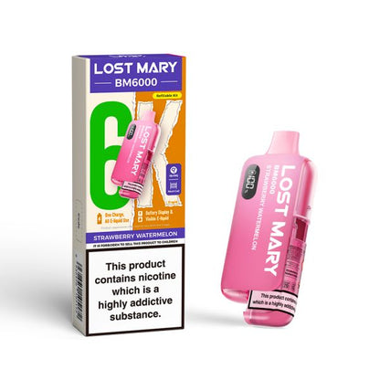 Lost Mary | BM6000 Pre-Filled Pod Vape Kit (Refillable Edition) | 1000mAh | 2ml + 10ml Design | 20mg Nicotine Salts | Various Flavours