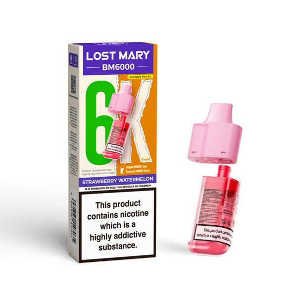 Lost Mary | BM6000 Replacement Refill Edition Single Pod | 2ml + 10ml Design | 20mg Nicotine Salts | Various Flavours