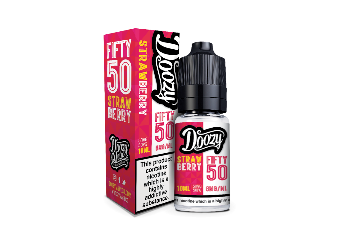 Doozy Vape Co | Fifty 50 TPD Range | 10ml Bottles | STRAWBERRY | Various Nicotine Strengths - IFANCYONE WHOLESALE