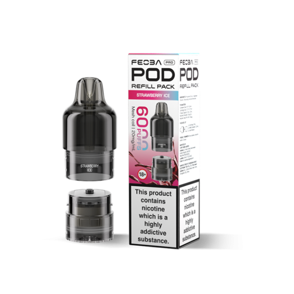 FEOBA | 6000 PRO Replacement Refill Pods | 2ml + 10ml Design | 20mg Nicotine Salts | Various Flavours