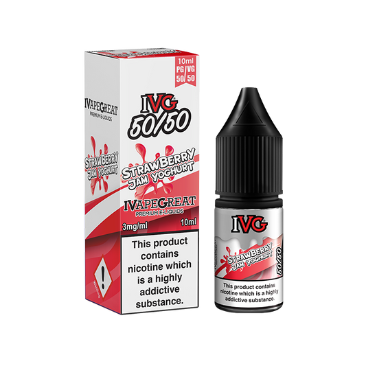 I VG 50/50 E-Liquids - STRAWBERRY JAM YOGHURT - 10ml Single - Various Nicotine Strengths - IFANCYONE WHOLESALE