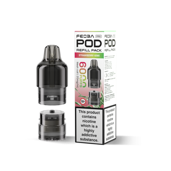 FEOBA | 6000 PRO Replacement Refill Pods | 2ml + 10ml Design | 20mg Nicotine Salts | Various Flavours