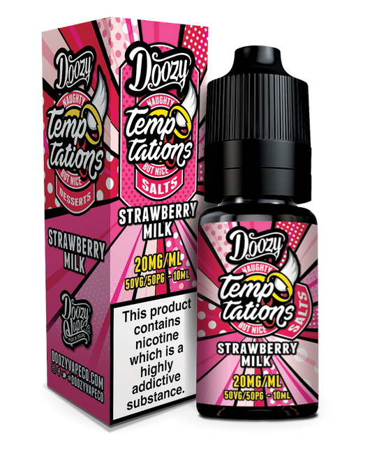 Doozy Vape Co Temptations Nic Salt | Strawberry Milk | 10ml | 10mg / 20mg Nicotine Salts - IFANCYONE WHOLESALE