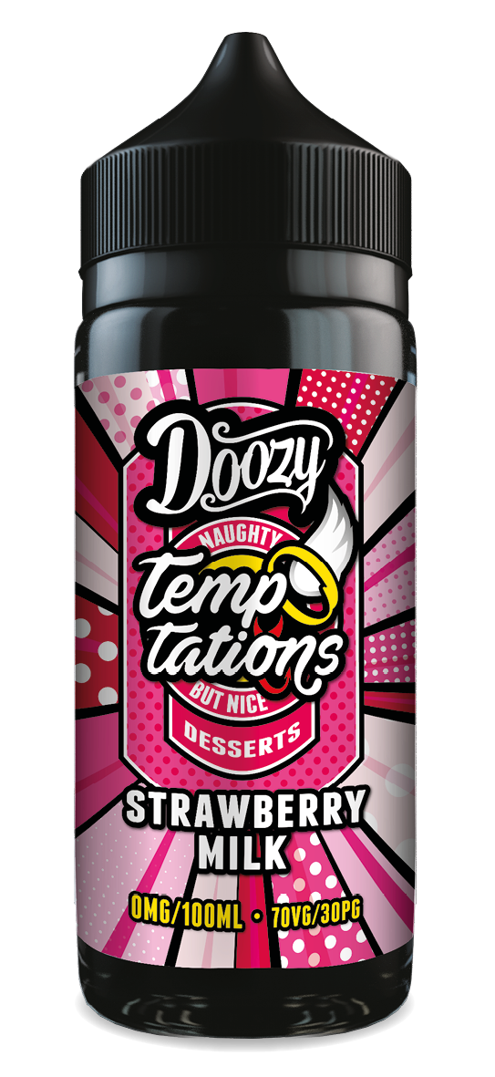 Doozy Vape Co Temptations | Strawberry Milk | 100ml Shortfill | 0mg - IFANCYONE WHOLESALE