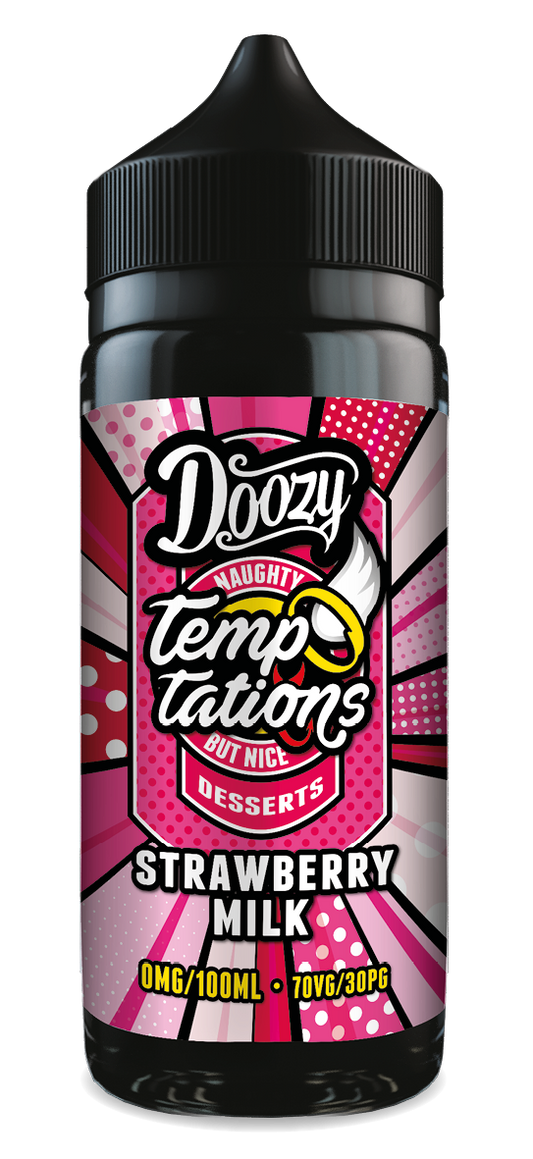 Doozy Vape Co Temptations | Strawberry Milk | 100ml Shortfill | 0mg - IFANCYONE WHOLESALE