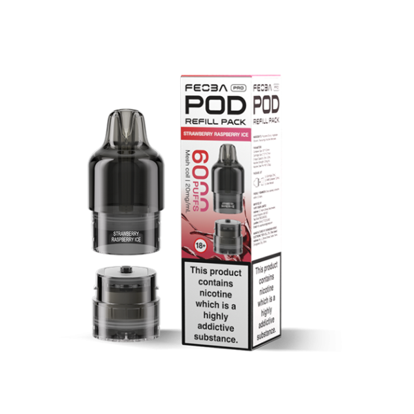 FEOBA | 6000 PRO Replacement Refill Pods | 2ml + 10ml Design | 20mg Nicotine Salts | Various Flavours