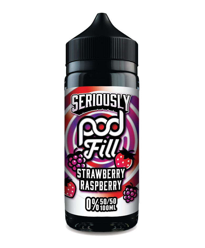 Seriously Pod Fill by Doozy Vape Co | 50/50 VG/PG | Strawberry Raspberry | 100ml Shortfill | 0mg - IFANCYONE WHOLESALE