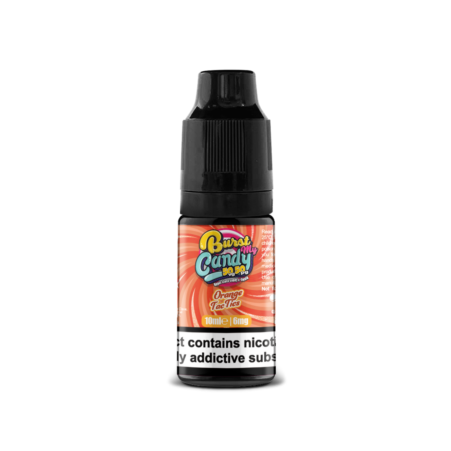 Burst my Candy 50/50 Range | ORANGE TAC TICS | 10ml Single | Various Nicotine Strengths - IFANCYONE WHOLESALE