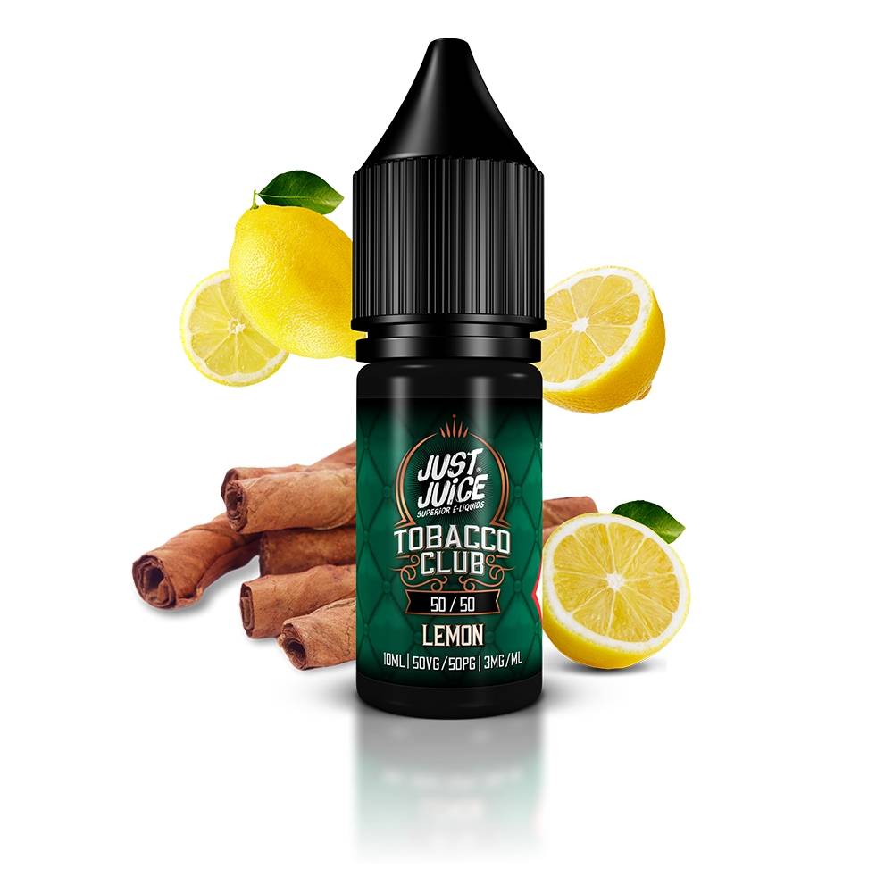 Just Juice Tobacco Club 50:50 Range | Lemon Tobacco | 10ml Single | Various Nicotine Strengths - IFANCYONE WHOLESALE