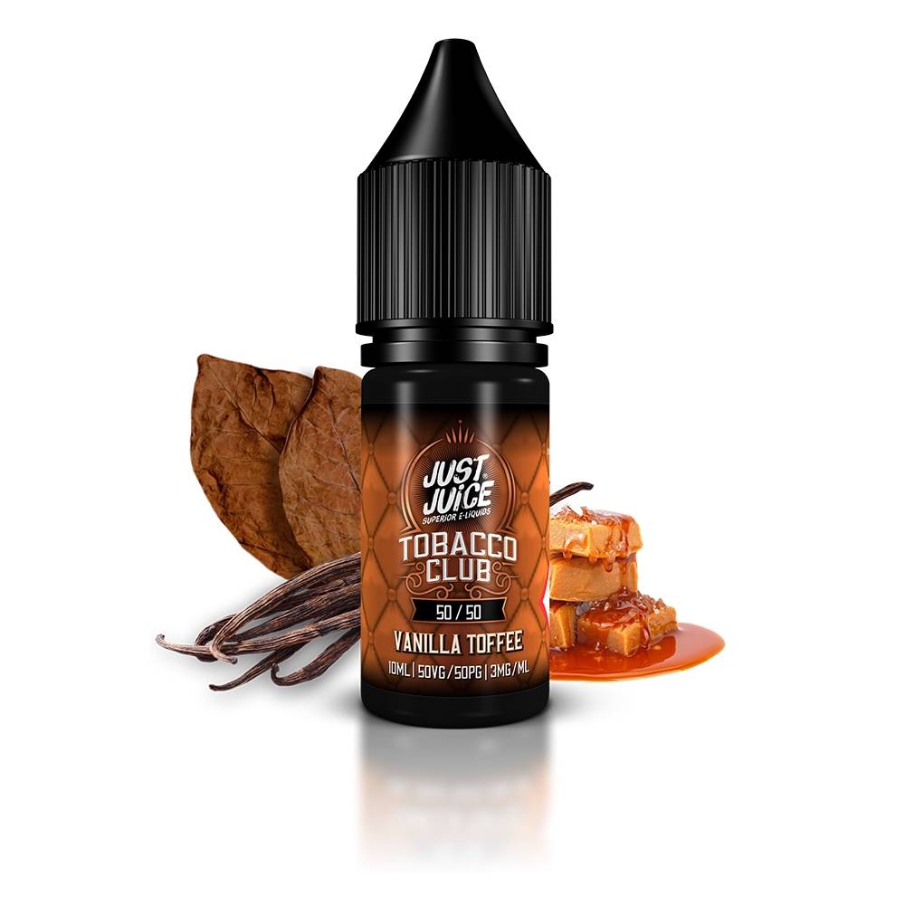 Just Juice Tobacco Club 50:50 Range | Vanilla Toffee | 10ml Single | Various Nicotine Strengths - IFANCYONE WHOLESALE