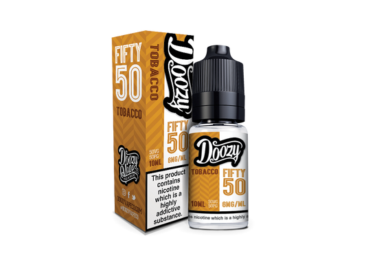 Doozy Vape Co | Fifty 50 TPD Range | 10ml Bottles | TOBACCO | Various Nicotine Strengths - IFANCYONE WHOLESALE