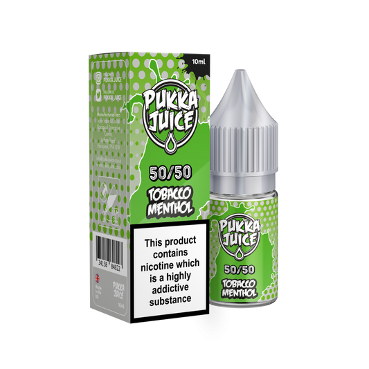 Pukka Juice | 50/50 Range | TOBACCO MENTHOL | 10ml TPD Bottles | Various Nicotine Strength - IFANCYONE WHOLESALE