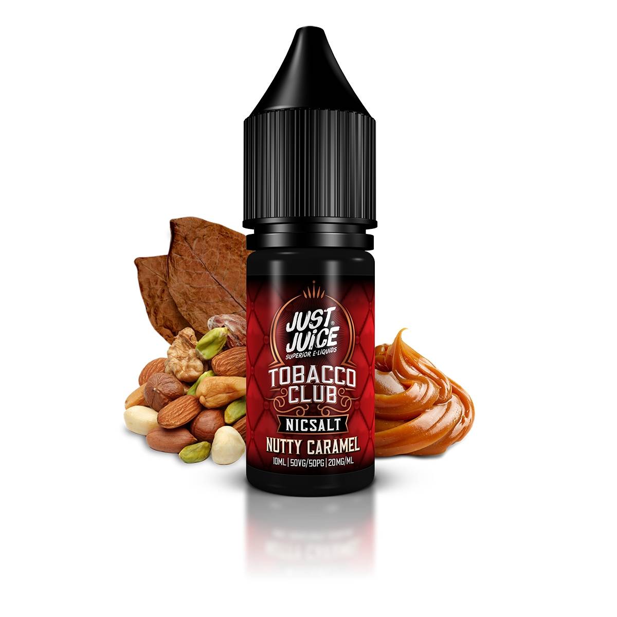 Just Juice Tobacco Club Nic Salts | Nutty Caramel | 10ml Single | Various Nicotine Salt Strengths - IFANCYONE WHOLESALE