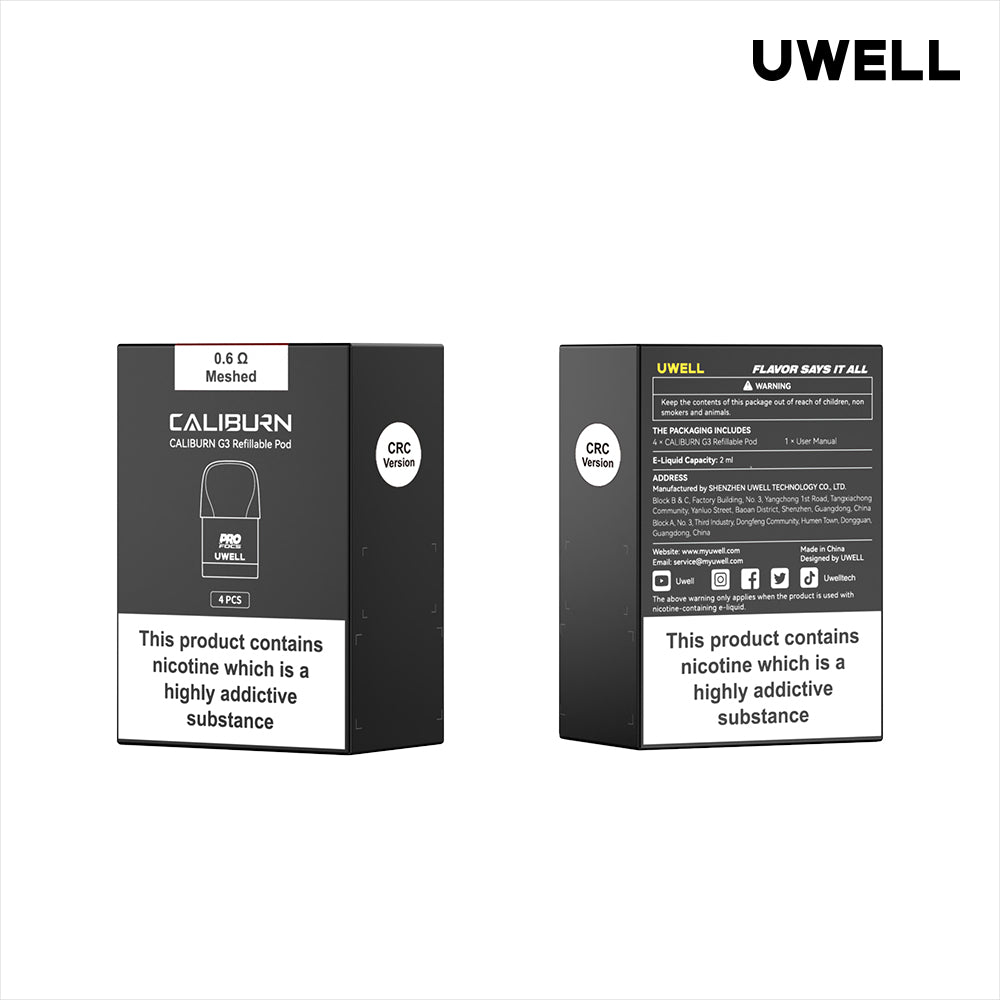 UWELL | Caliburn G3 Replacement Pods | Pack of 4 | 0.6 Ohm