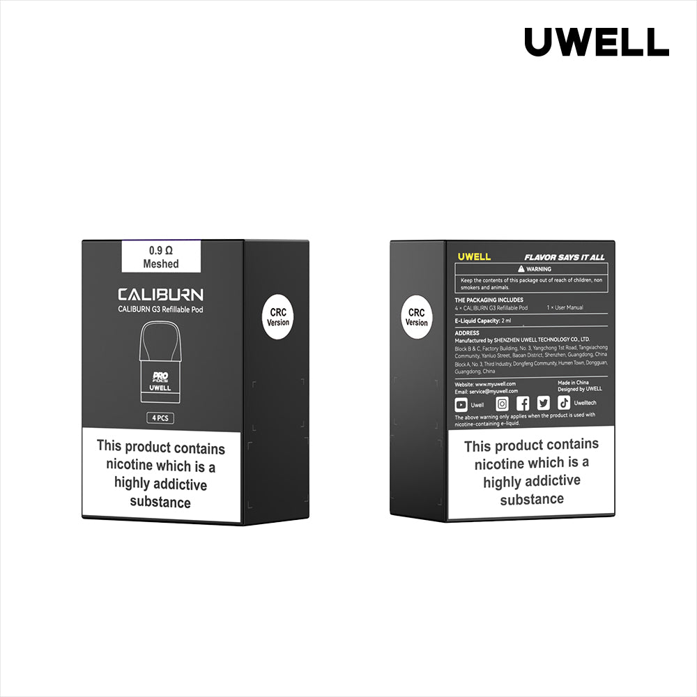 UWELL | Caliburn G3 Replacement Pods | Pack of 4 | 0.9 Ohm