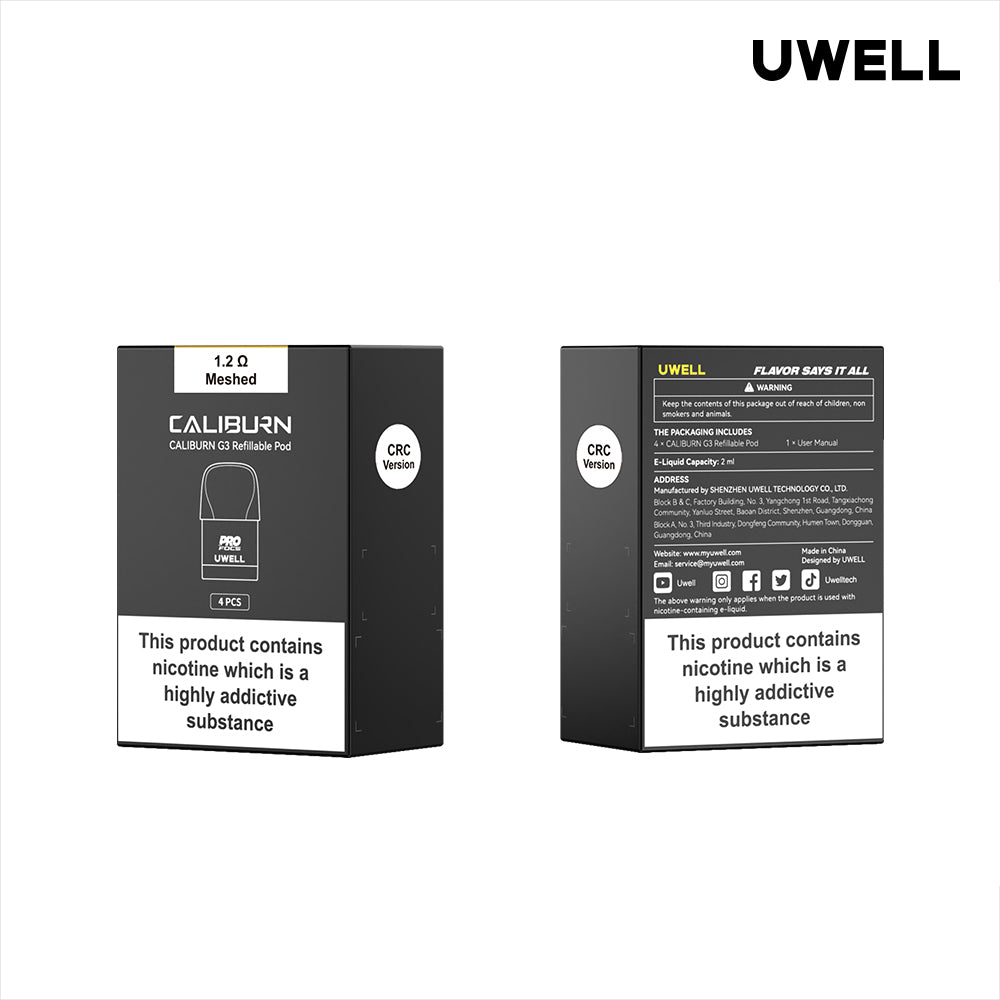 UWELL | Caliburn G3 Replacement Pods | Pack of 4 | 1.2 Ohm