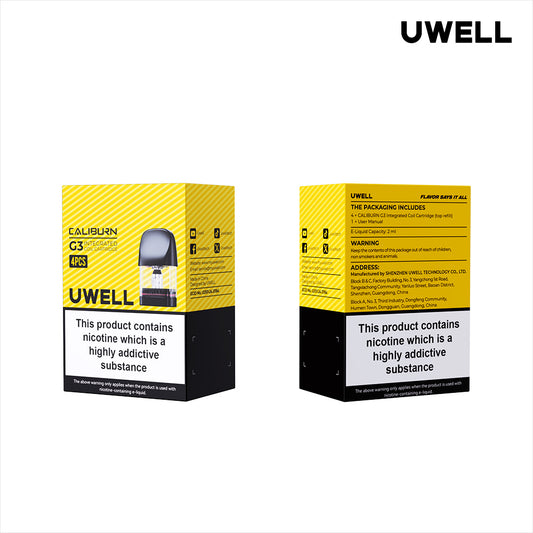 UWELL | Caliburn G3 Replacement Pods | Pack of 4 | 0.4 Ohm