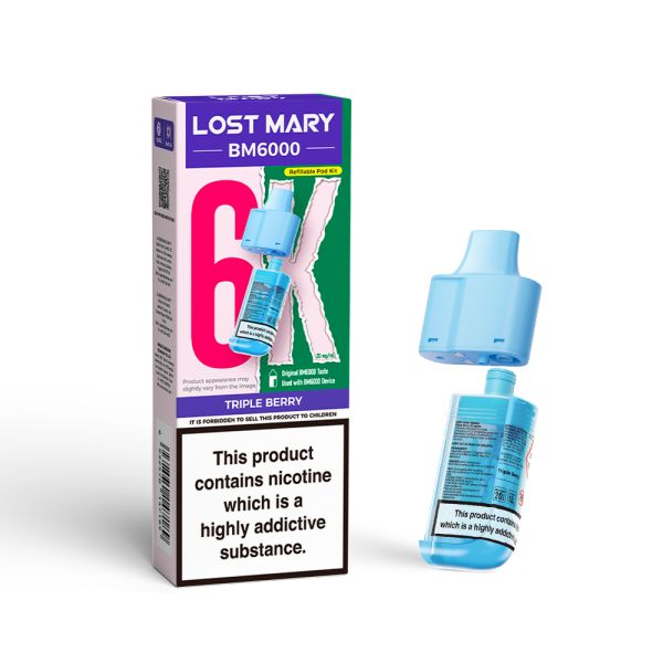 Lost Mary | BM6000 Replacement Refill Edition Single Pod | 2ml + 10ml Design | 20mg Nicotine Salts | Various Flavours