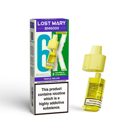 Lost Mary | BM6000 Replacement Refill Edition Single Pod | 2ml + 10ml Design | 20mg Nicotine Salts | Various Flavours