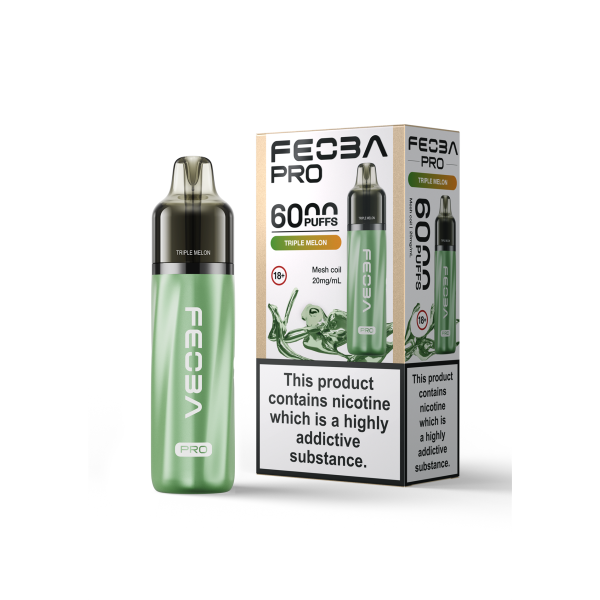 FEOBA | 6000 PRO Pre-Filled Pod Vape Kit | 1400mAh | 2ml + 10ml Replaceable | 20mg Nicotine Salts | Various Flavours