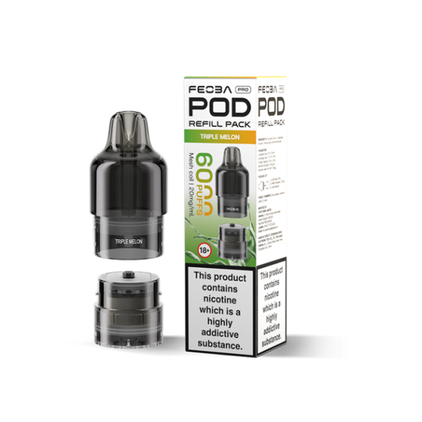 FEOBA | 6000 PRO Replacement Refill Pods | 2ml + 10ml Design | 20mg Nicotine Salts | Various Flavours