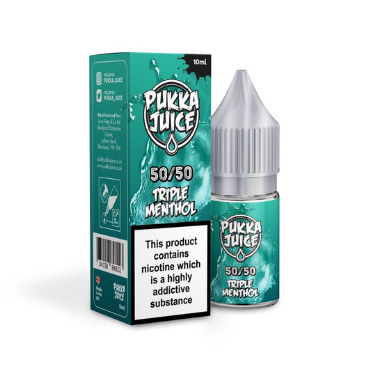 Pukka Juice | 50/50 Range | TRIPLE MENTHOL | 10ml TPD Bottles | Various Nicotine Strengths - IFANCYONE WHOLESALE