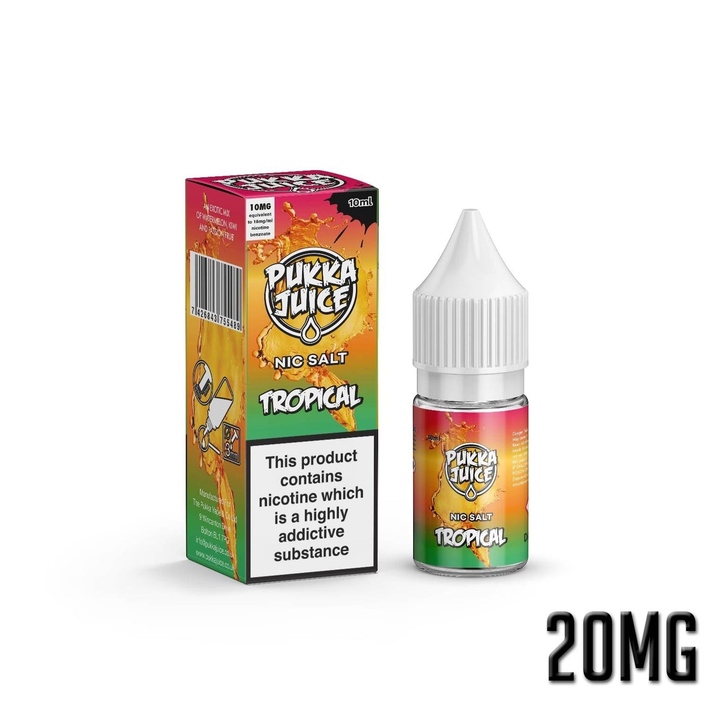 Pukka Juice Nicotine Salts | TROPICAL | 10ml | 10mg / 20mg Nic Salt