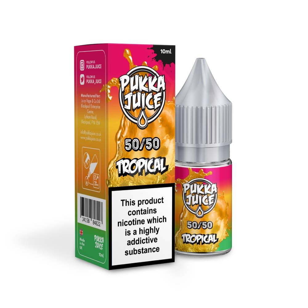 Pukka Juice | 50/50 Range | TROPICAL | 10ml TPD Bottles | Various Nicotine Strengths - IFANCYONE WHOLESALE