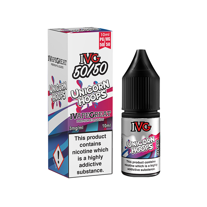 I VG 50/50 E-Liquids - UNICORN HOOPS - 10ml Single - Various Nicotine Strengths - IFANCYONE WHOLESALE