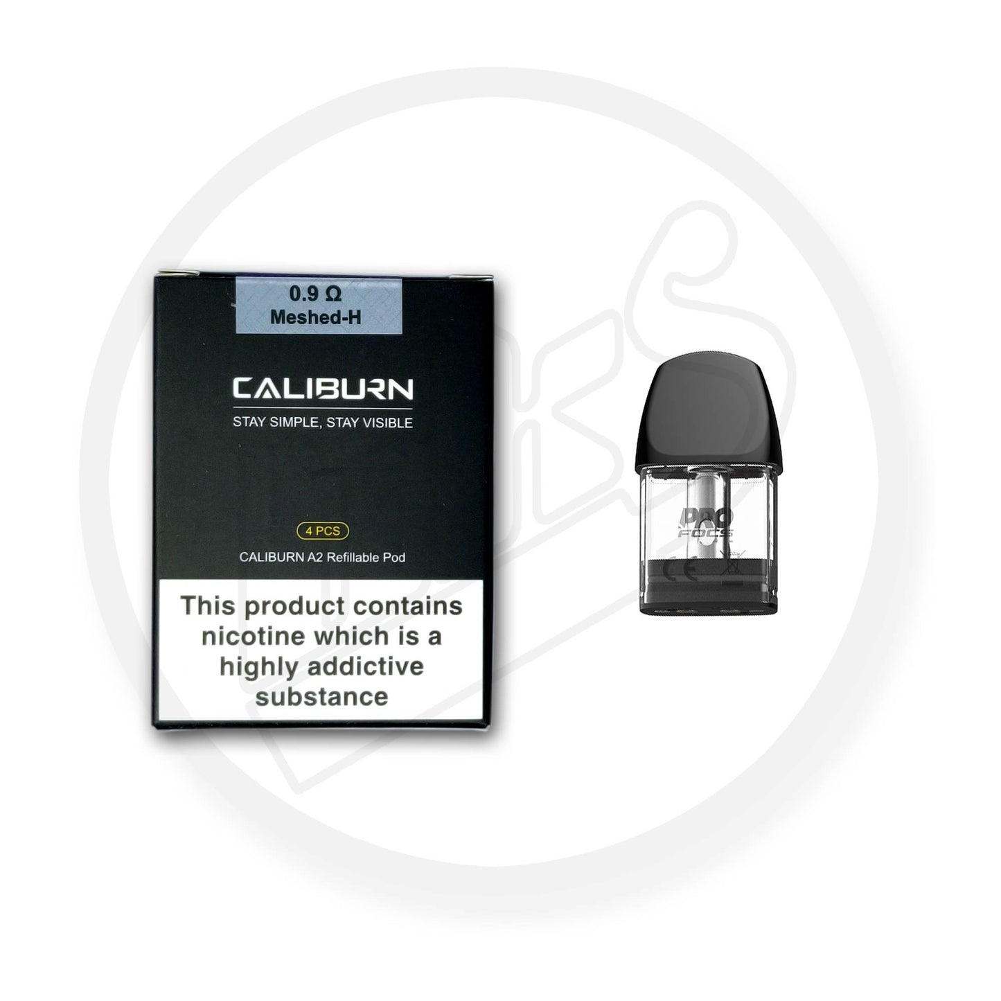 UWELL | Caliburn A2 / AK2 / A2S Replacement Pods | Pack of 4 | 0.9 Ohm Meshed-H - IFANCYONE WHOLESALE