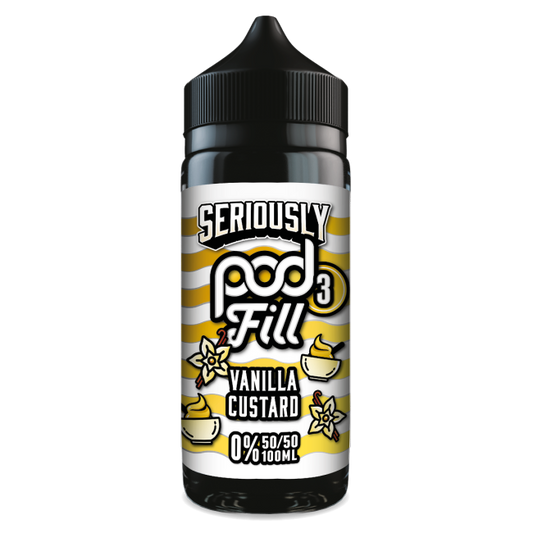 Seriously Pod Fill 3 by Doozy Vape Co | 50/50 VG/PG | Vanilla Custard | 100ml Shortfill | 0mg