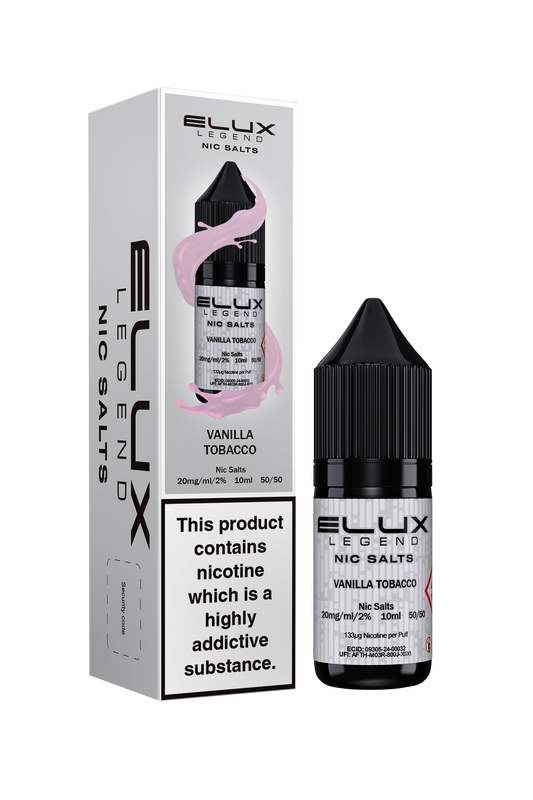 ELUX | Elux Legend 10ml Nicotine Salt E-Liquids | VANILLA TOBACCO | 10mg / 20mg Nic Salts