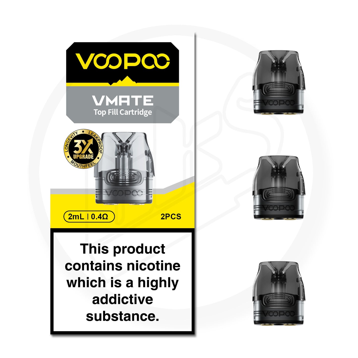 Voopoo | VMATE Replacement Top-Fill Pods | 2ml Version | 0.4 Ohm