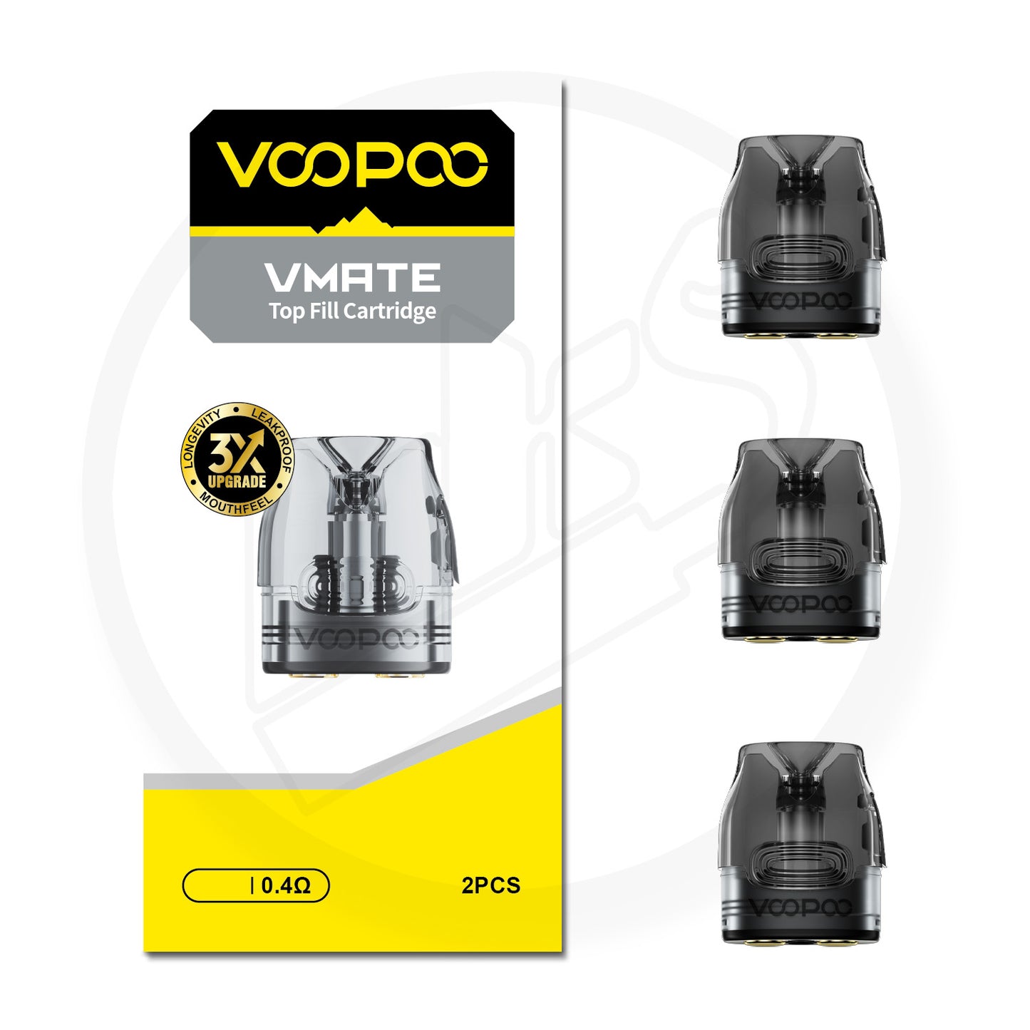 Voopoo | VMATE Replacement Top-Fill Pods | Regular Version | 0.4 Ohm