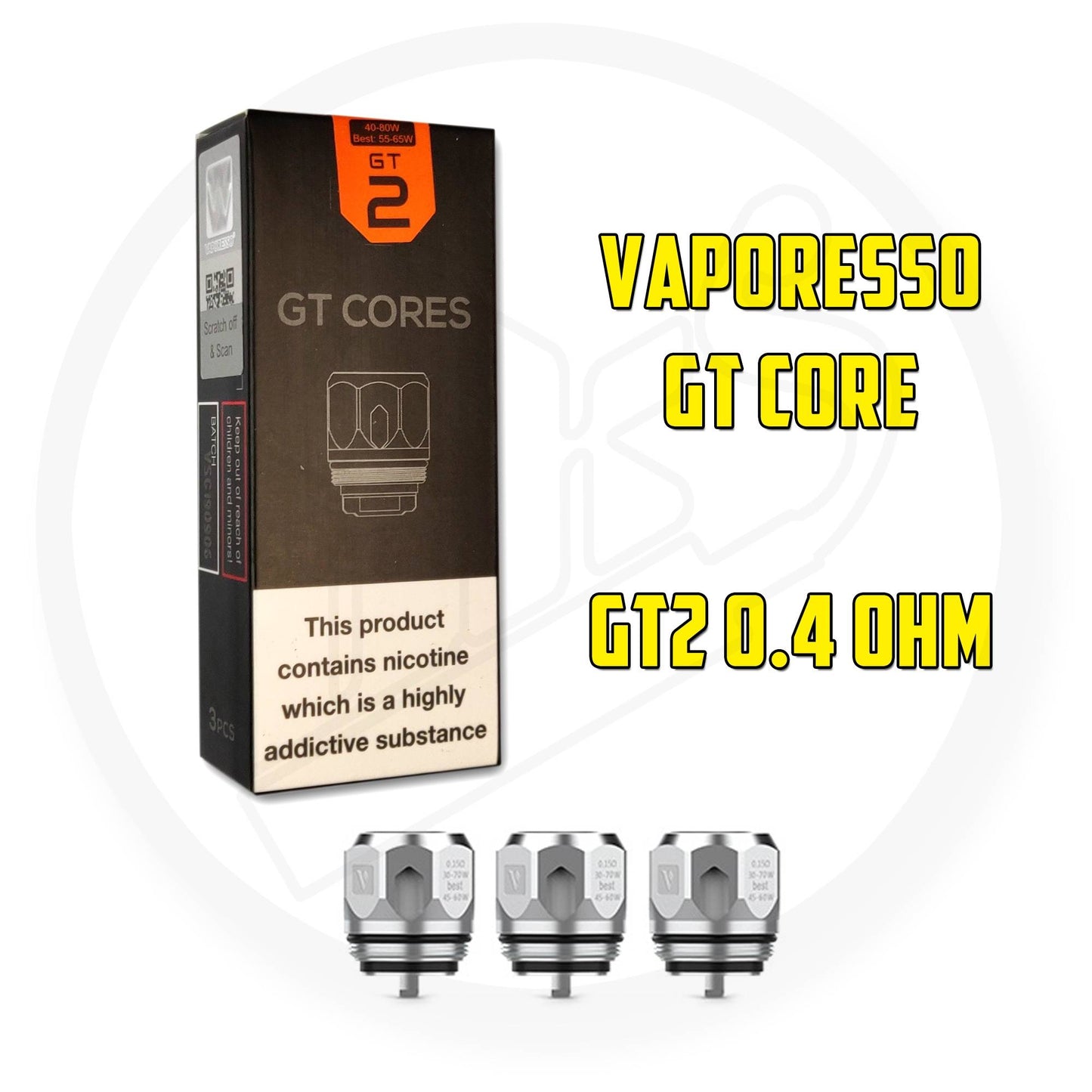 Vaporesso | GT Core Coils | GT2 | 0.4 Ohm | Pack of 3 - IFANCYONE WHOLESALE