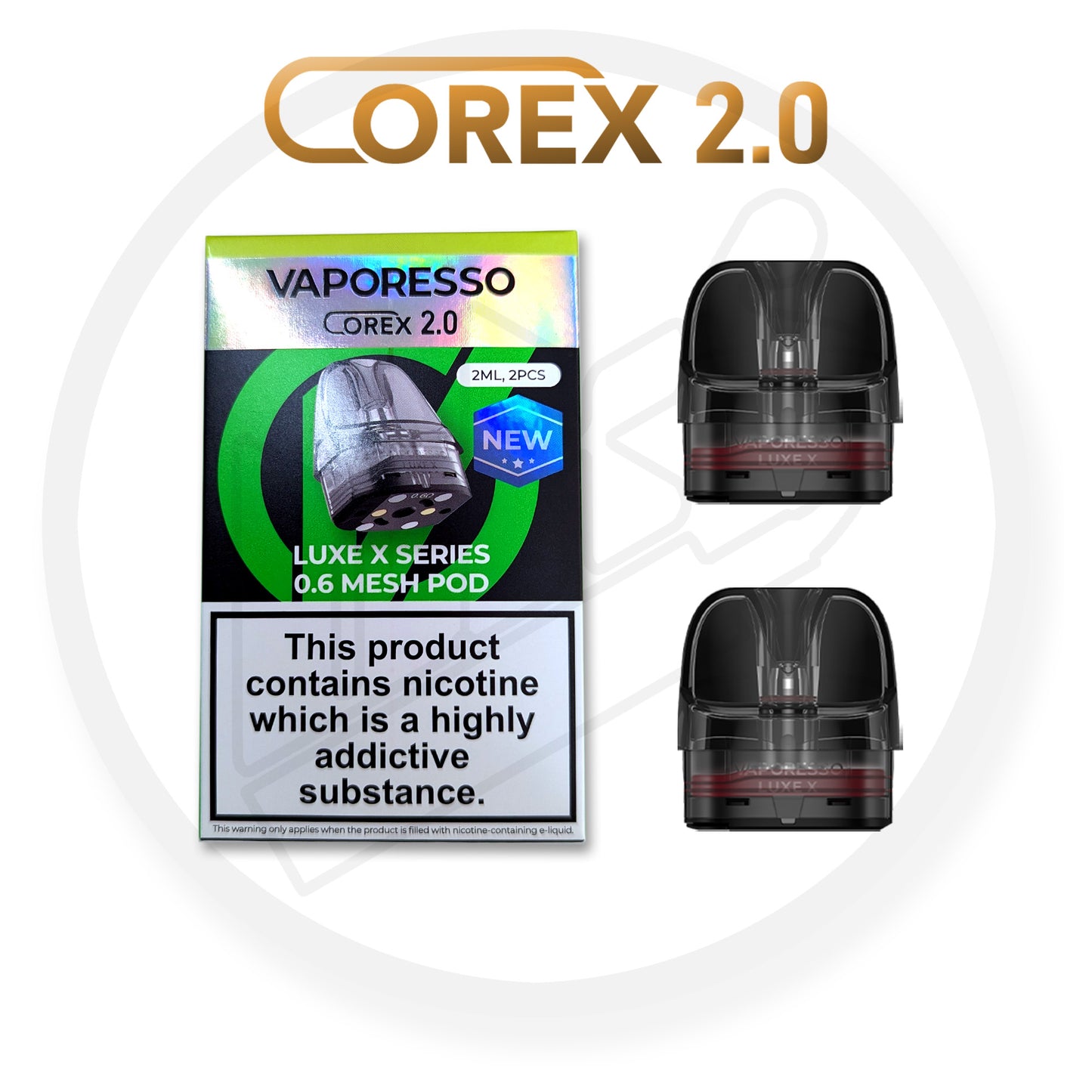 Vaporesso | Corex 2.0 LUXE X Replacement Pods | Pack of 2 | Regular Version | 0.6 Ohm RDL