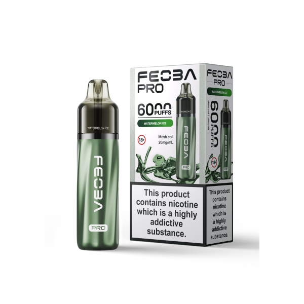 FEOBA | 6000 PRO Pre-Filled Pod Vape Kit | 1400mAh | 2ml + 10ml Replaceable | 20mg Nicotine Salts | Various Flavours