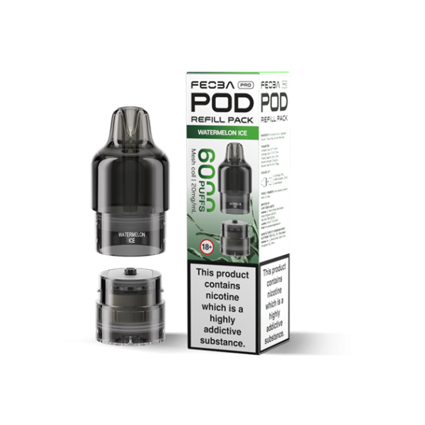 FEOBA | 6000 PRO Replacement Refill Pods | 2ml + 10ml Design | 20mg Nicotine Salts | Various Flavours