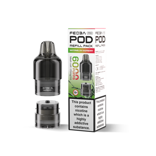FEOBA | 6000 PRO Replacement Refill Pods | 2ml + 10ml Design | 20mg Nicotine Salts | Various Flavours