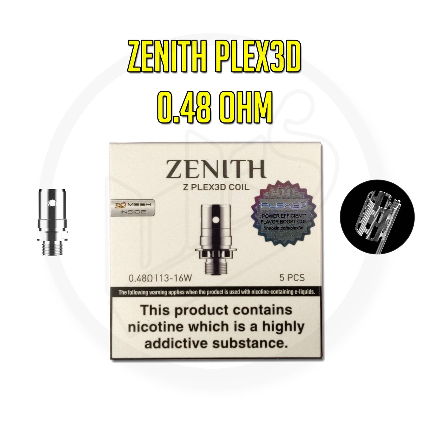 Innokin | Zenith/Zlide Z Coils | 0.48 Ohm Plex3D | Pack of 5